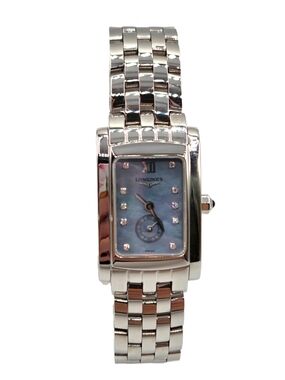 Longines Stainless Steel Rectangular Watch with Mother of Pearl Dial